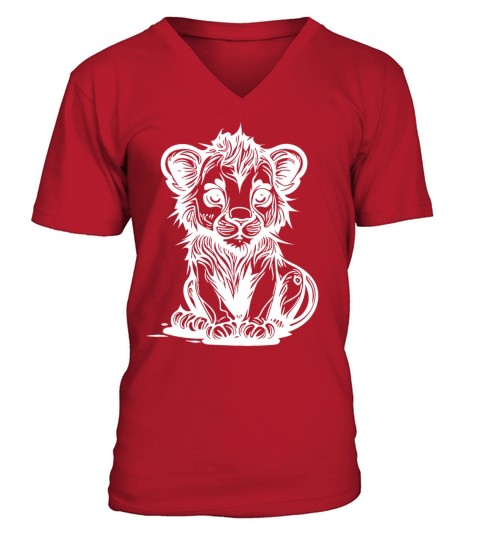 Cute Vintage Lion Baby V-Neck T-shirt