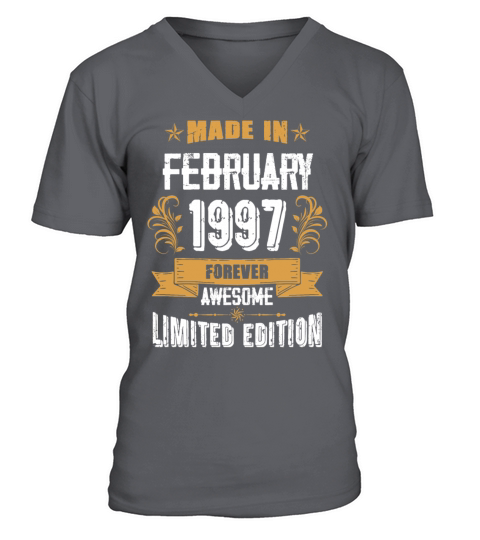 February 1997 Vintage Birthday Present V-Neck T-shirt