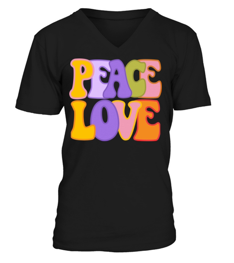 Groovy outfits 60S 70S Retro Vintage Groovy love V-Neck T-shirt