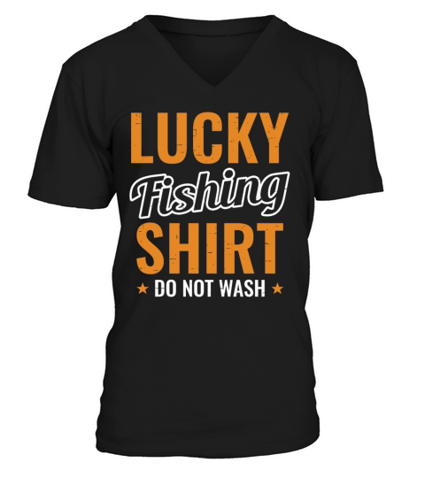 Lucky Fishing Shirt for Fish Hunter and Fisherman V-Neck T-shirt
