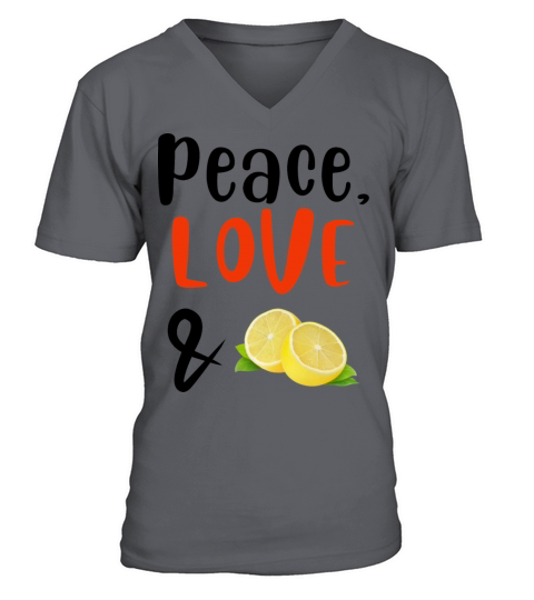 Peace Love and Lemons V-Neck T-shirt