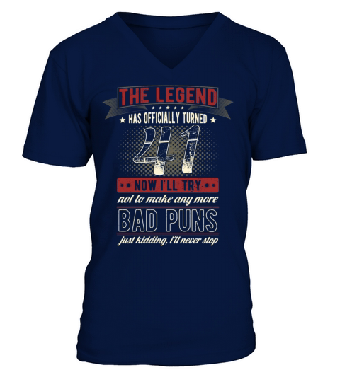 The Legend Officially 41 Years Old 41th Birthday V-Neck T-shirt