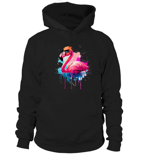 Retro Sunset Pink Flamingo Summer Design Flamingo Hoodie Unisex