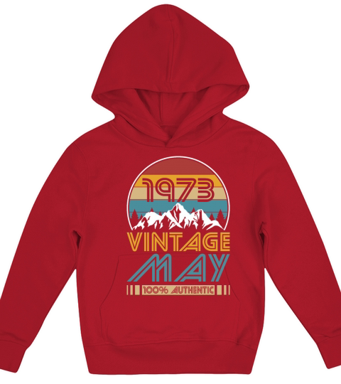 50th birthday may 1973 vintage 1973 Kids Hoodie