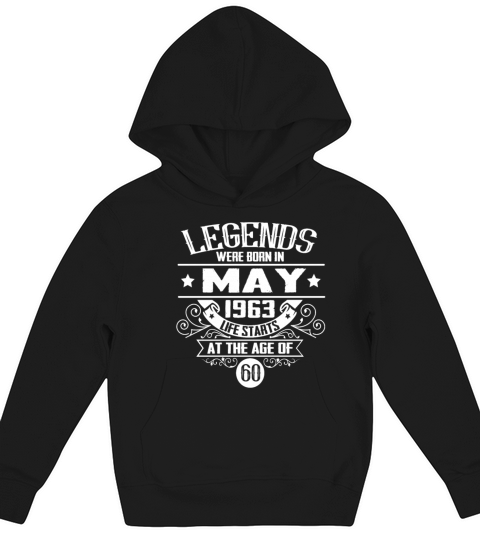 60th Birthday Sayings May 1963 Vintage Kids Hoodie