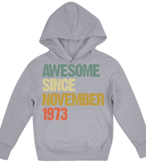 Awesome Since November 1973 Retro Vintage Gift Kids Hoodie
