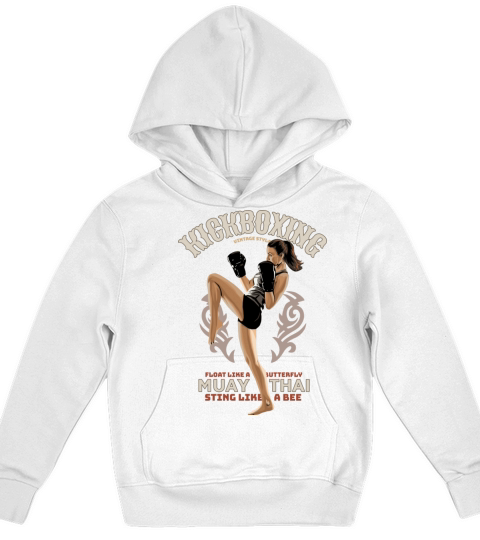 Kickboxing Girl Vintage Style Kids Hoodie