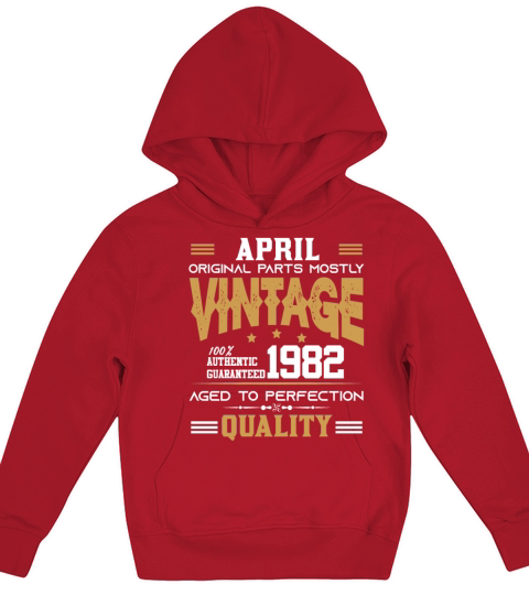 Vintage Aged To Perfection April 1982 Kids Hoodie