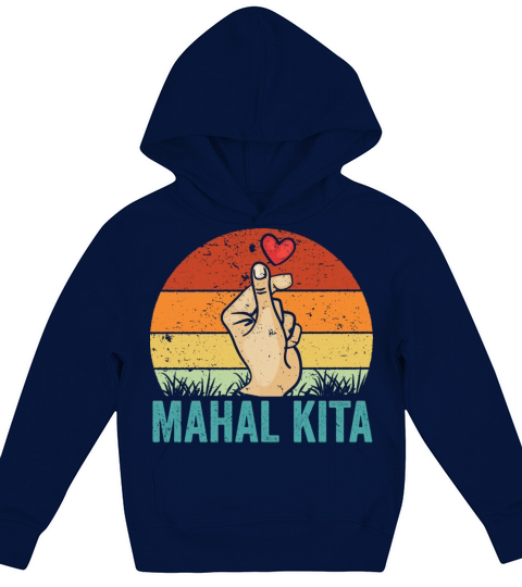 Vintage Mahal Kita Pinoy Finger Heart For Filipino Kids Hoodie