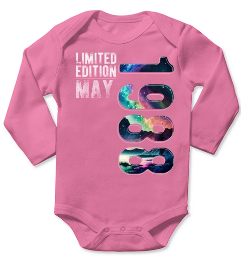 Limited Edition 1988 May Birthday Polar Lights Long Sleeve Baby One-Piece
