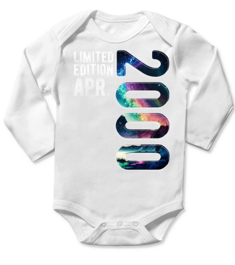 Limited Edition 2000 April Birthday Polar Lights Long Sleeve Baby One-Piece