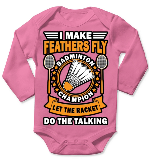 Vintage Badminton Quote Design Long Sleeve Baby One-Piece