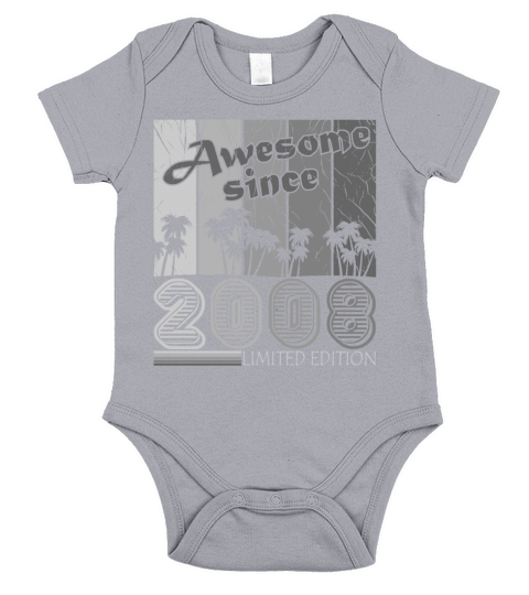 2008 vintage retro birthday gift 15 years Short Sleeve Baby One-Piece