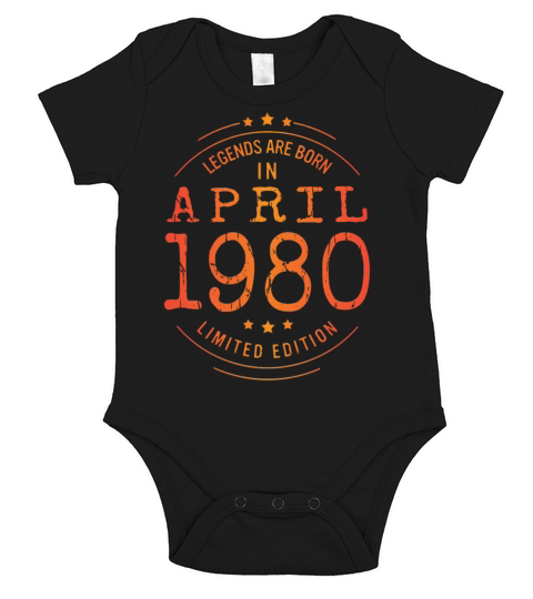 Birthday April 1980 Limited Edition Vintage Legend Short Sleeve Baby One-Piece