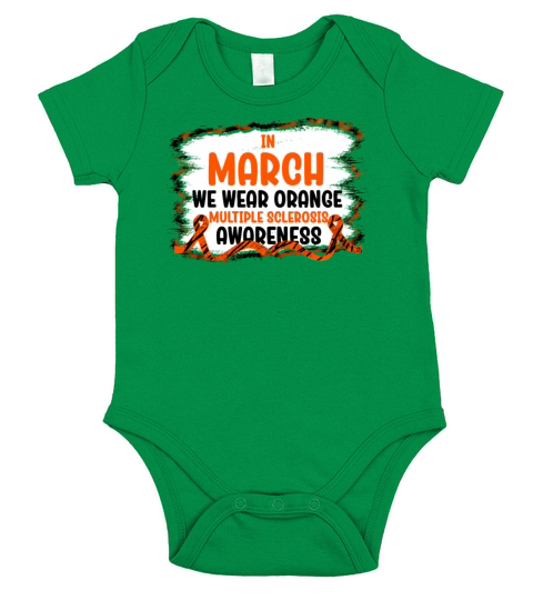 In March We Wear Orange Short Sleeve Baby One-Piece