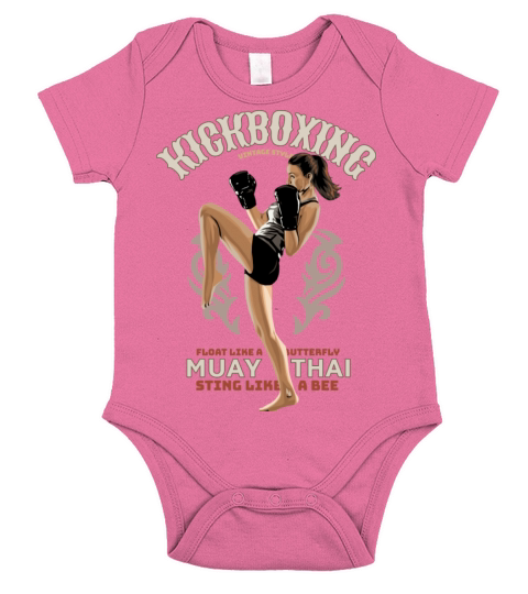 Kickboxing Girl Vintage Style Short Sleeve Baby One-Piece