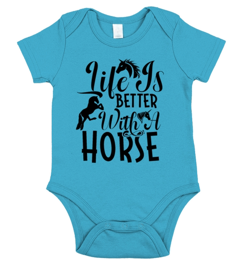 Life Is Better With A Horse Short Sleeve Baby One-Piece