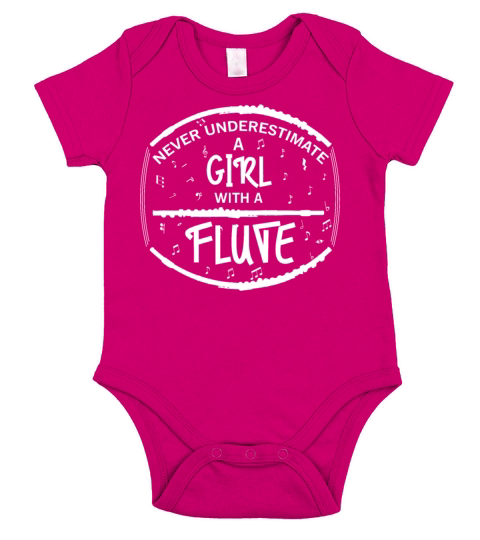 Never Underestimate A Girl With A Flute Short Sleeve Baby One-Piece