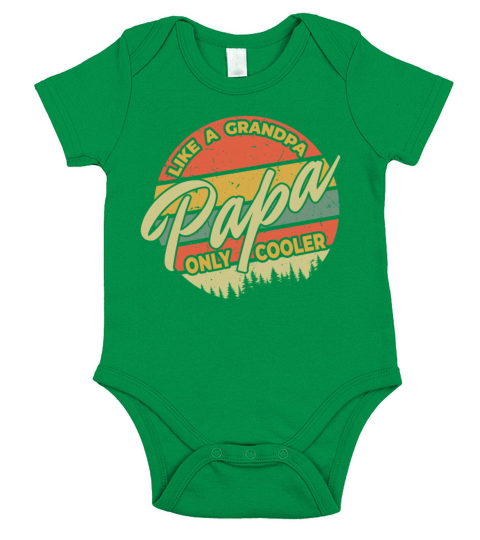 Papa Like Grandpa Cooler Retro Vintage Fathers Day Short Sleeve Baby One-Piece