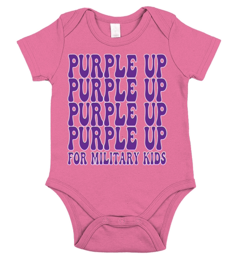 Purple Up For Military Kids Short Sleeve Baby One-Piece