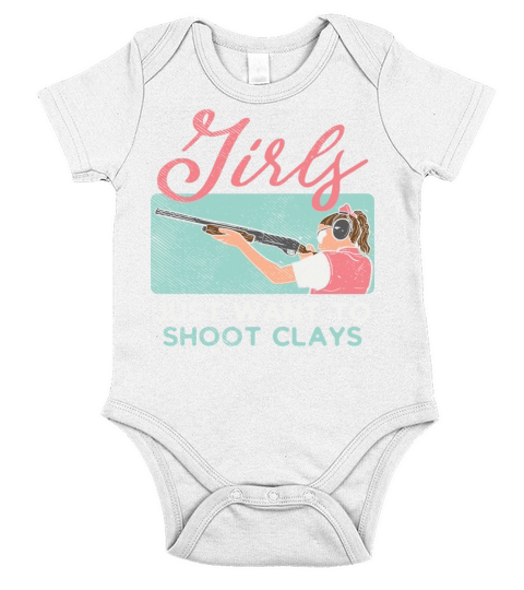 Skeet Shooting Sports Shoot Clays Girls Short Sleeve Baby One-Piece