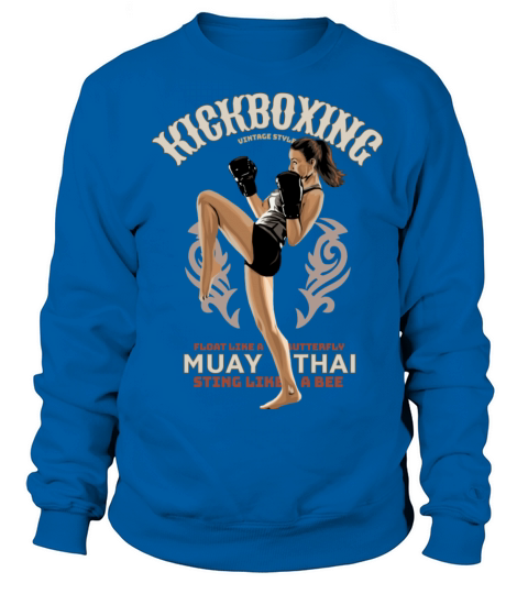 Kickboxing Girl Vintage Style Sweatshirt Unisex