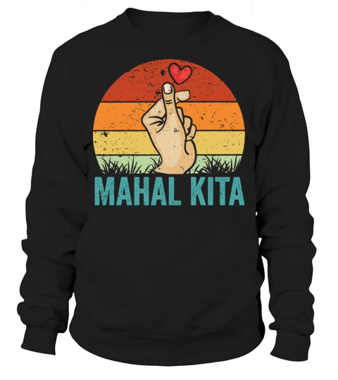 Vintage Mahal Kita Pinoy Finger Heart For Filipino Sweatshirt Unisex
