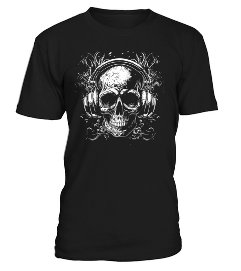 Vintage Skull Music Tattoo With Headphones T-Shirt Unisex