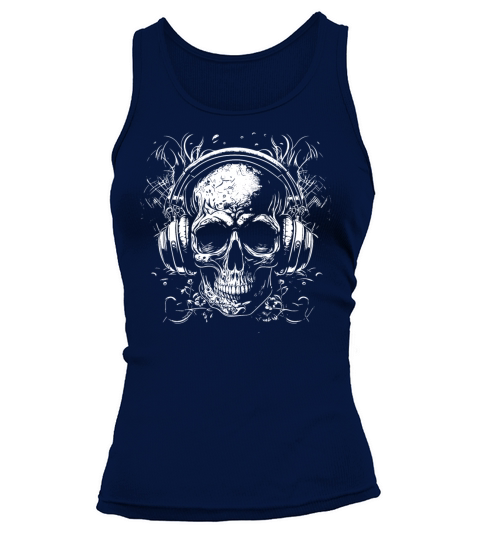 Vintage Skull Music Tattoo With Headphones Tank top Woman