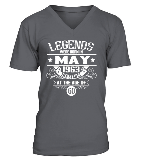 60th Birthday Sayings May 1963 Vintage V-Neck T-shirt