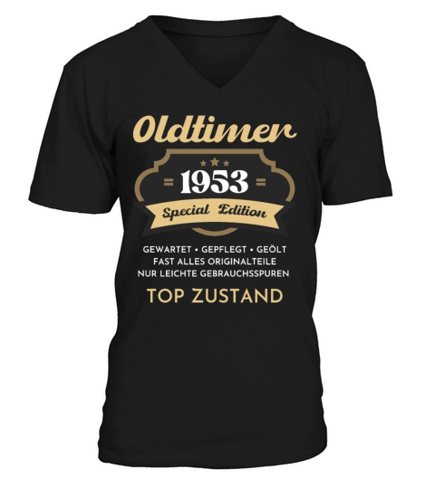 70th Birthday Vintage 1953 V-Neck T-shirt