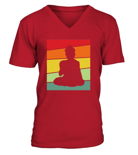 Buddha Yoga Vintage Hinduism Meditation Wisdom V-Neck T-shirt