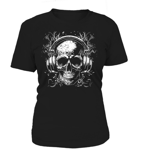 Vintage Skull Music Tattoo With Headphones Women's T-Shirt