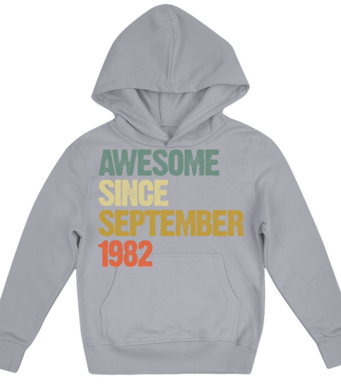 Awesome Since September 1982 Retro Vintage Gift Kids Hoodie