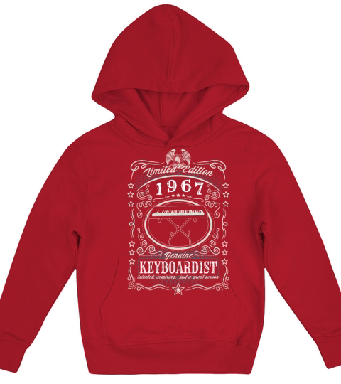 Vintage 1967 Keyboardist Birthday Gift Keyboard Kids Hoodie
