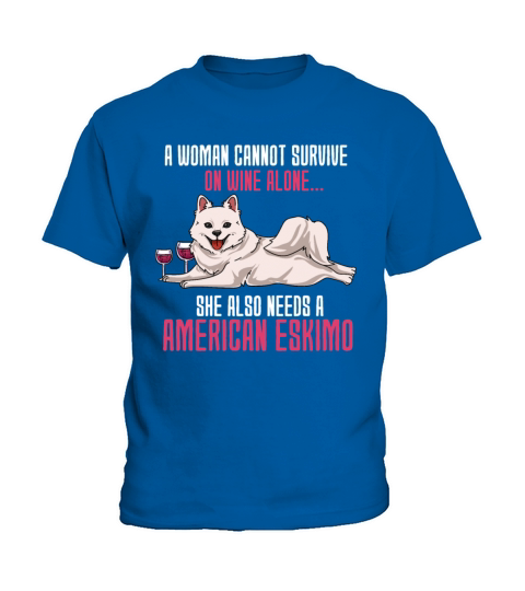 A Woman Cannot Survive On Wine Alone American Eski Kids T-Shirt