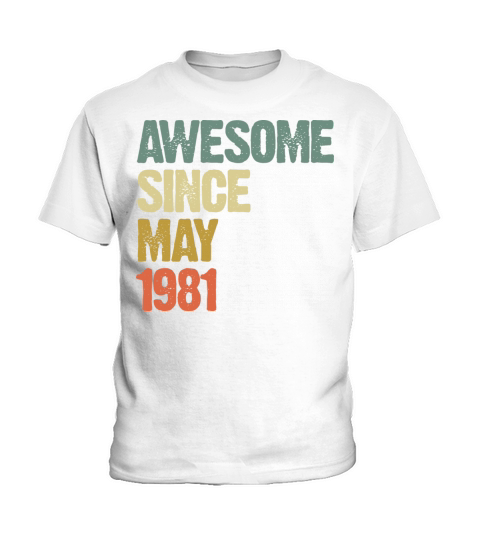 Awesome Since May 1981 Retro Vintage Gift Kids T-Shirt