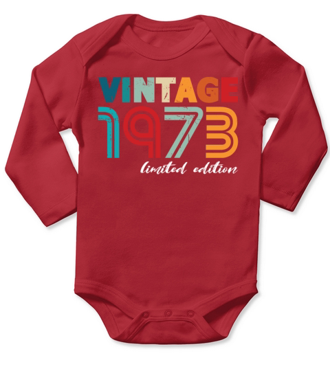50th birthday vintage 1973 born in 1973 Long Sleeve Baby One-Piece