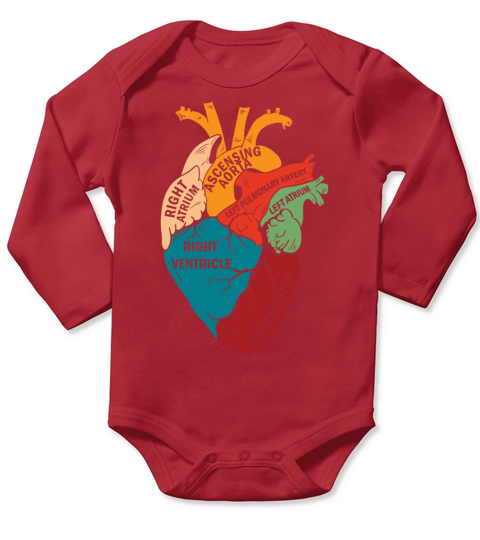 Parts Of Heart Long Sleeve Baby One-Piece