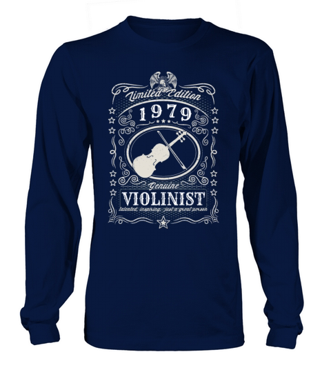 Vintage 1979 Violinist Birthday Gift Violin Player Long sleeved Unisex