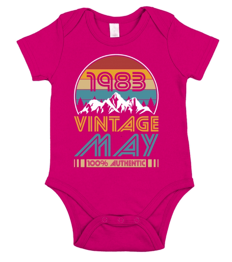 40th birthday may 1983 vintage 1983 Short Sleeve Baby One-Piece