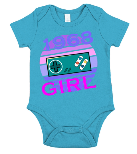 Birthday 1968 Gaming Gamer Girl Short Sleeve Baby One-Piece