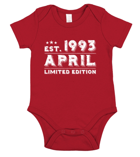 Est April 1993 - Birthday Present - Vintage Short Sleeve Baby One-Piece