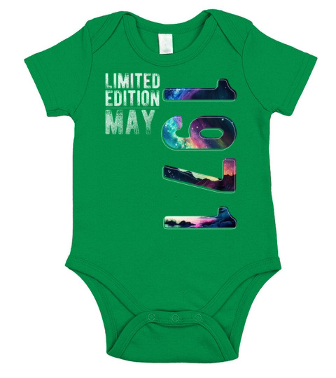 Limited Edition 1971 May Birthday Polar Lights Short Sleeve Baby One-Piece