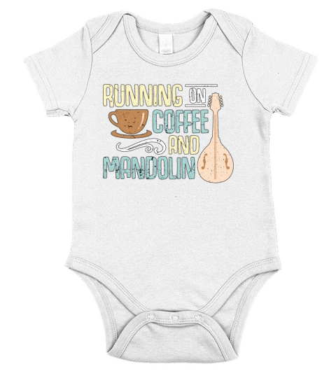 Mandolin Running On Coffee And Bluegrass Music Short Sleeve Baby One-Piece