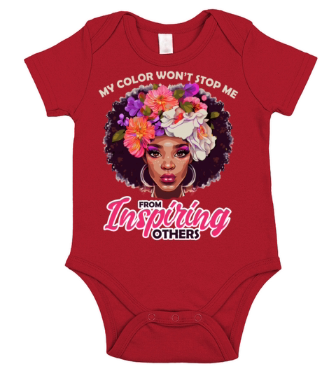 Positive Black History Month Quote Floral Afro Wom Short Sleeve Baby One-Piece