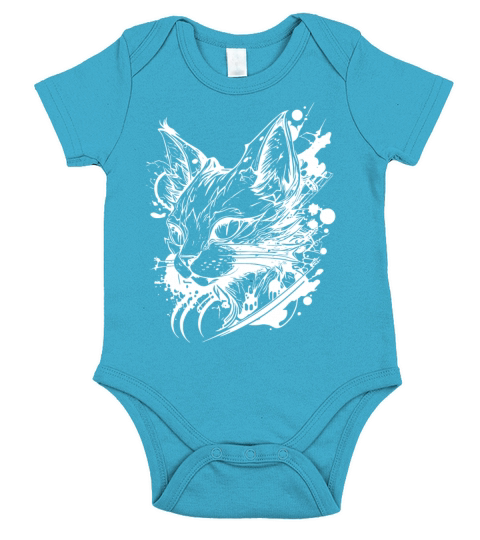 Space Cat In Vintage Tattoo Style Short Sleeve Baby One-Piece