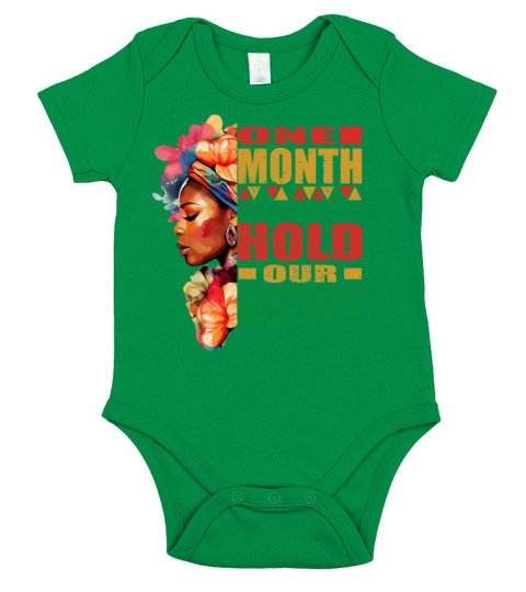 Women Black History Month and Juneteenth Short Sleeve Baby One-Piece