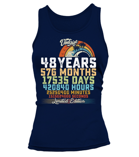 48th Birthday 48 Years Hours Month Vintage Tank top Woman
