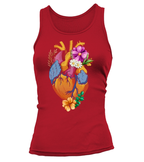 Anatomical Heart And Flowers Tank top Woman